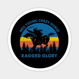 Retro Young And Crazy Horse Ragged Glory Magnet